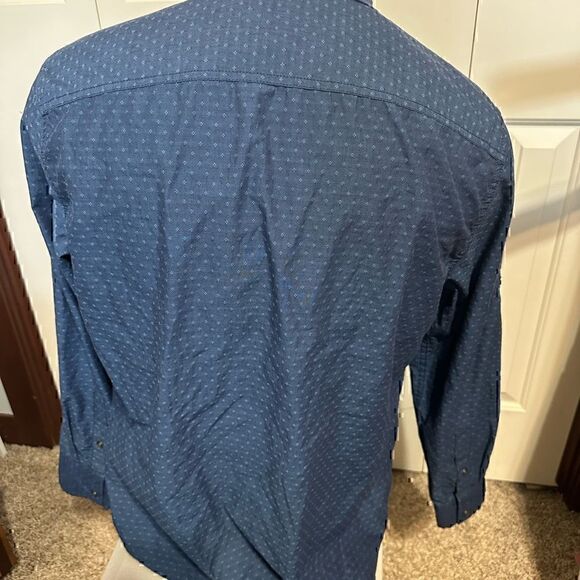 Rock & Republic Mens Large Blue Long Sleeve Button Down Shirt - Picture 3 of 5